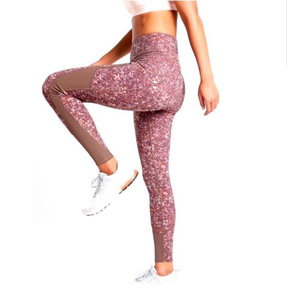 Athleta Ranier Printed Mesh Tight MT NWOT